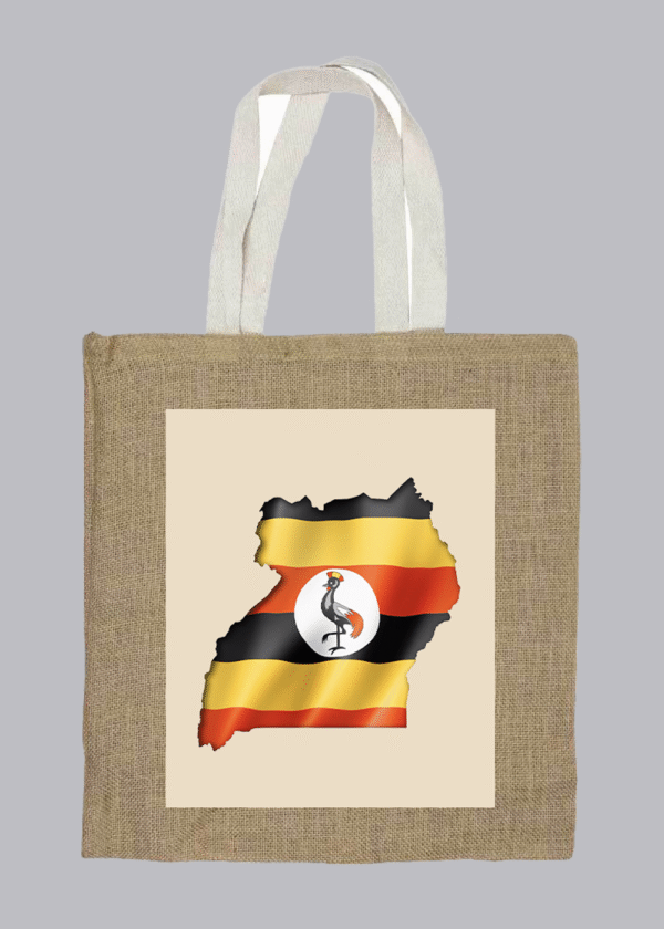 Jute Bags with White Handles